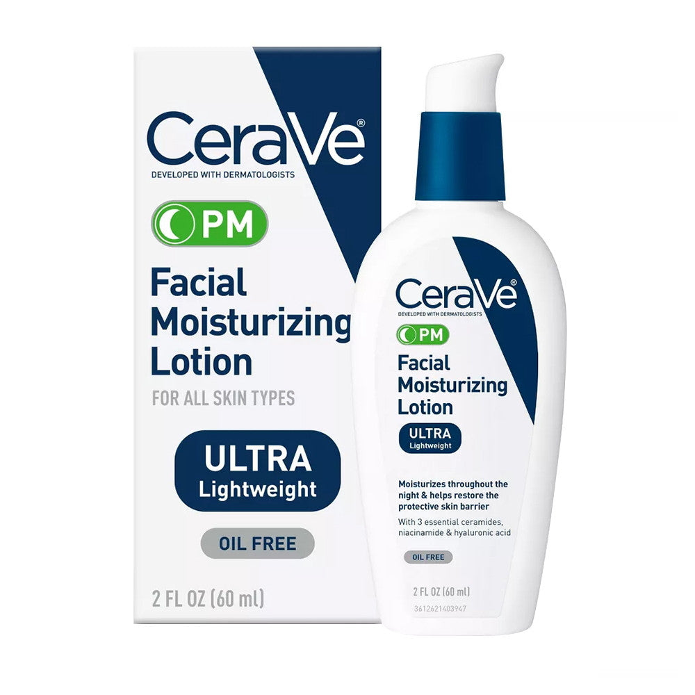 CeraVe Face Moisturizer Night Cream for Normal to Oily Skin, 2 Oz